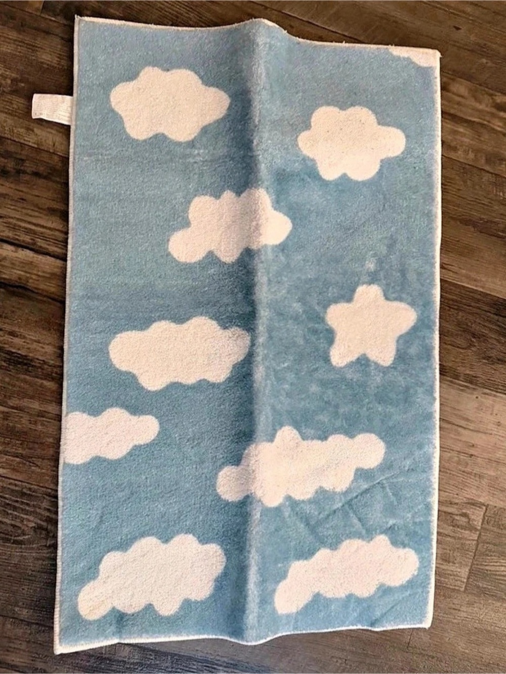 Blue & White Cloud Blanket Throw Like New
